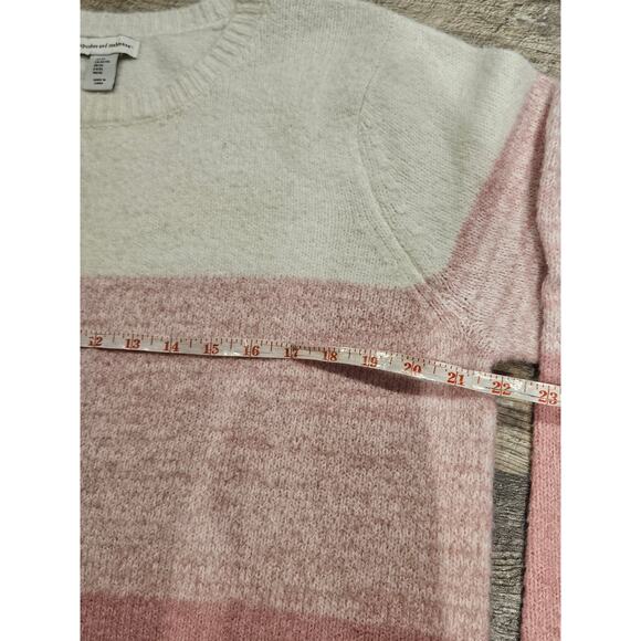 Cupcakes and Cashmere pink white stripes fluffy chenille sweater womens xl - Picture 5 of 7